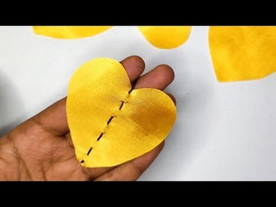 Amazing Heart Flower | Hand Embroidery Designs | Kapde ke Phool Banana | Flower Making With Cloth