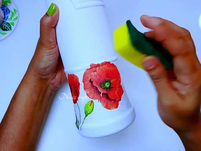 Decoupage Bottle Art Easy l Decoupage Floral Bottle Vase l Bottle Art Home Decor l  Niviz Ep 211
