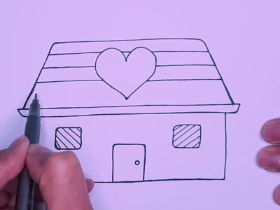 Dessin facile | comment dessiner une maison facile | dessin kawaii | dessins facile a faire