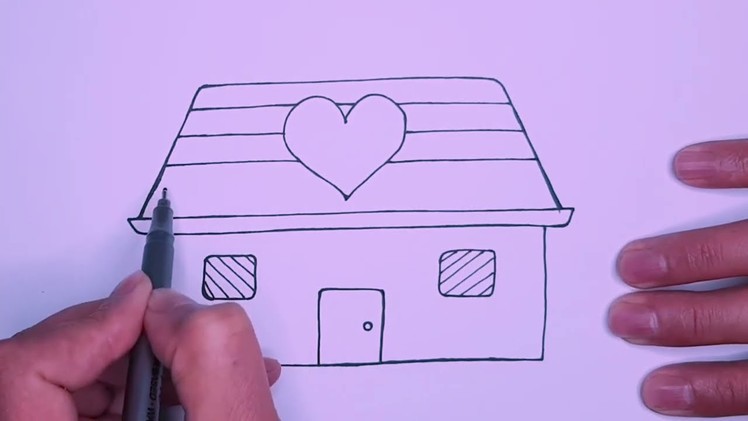 Dessin facile | comment dessiner une maison facile | dessin kawaii | dessins facile a faire