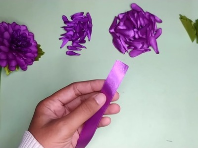 DIY | How To Make Dahlia Satin Ribbon Flower Easy | Tutorial Membuat Bunga Dahlia Dari Pita Satin