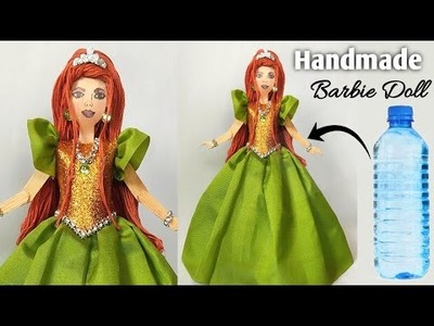 DIY How to make Homemade Barbie doll with waste materials.Barbie doll DIY.Doll dress.Barbie craft
