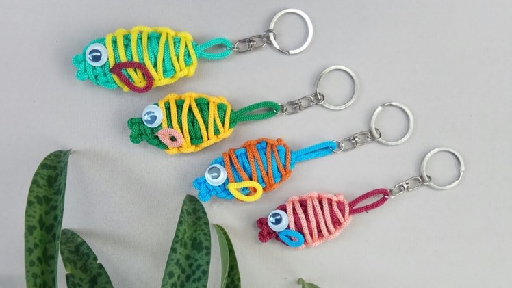 DIY : Macrame Fish Keychain | Tutorial | Beginner | Square Knots