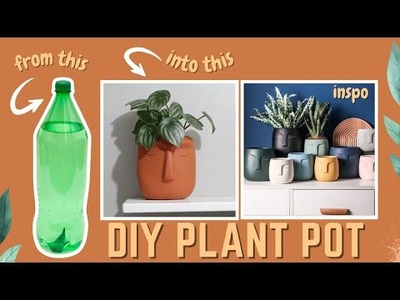 DIY PLANT POT | Recycling plastic bottle into creative indoor head.face planter | WALL PUTTY CRAFTS