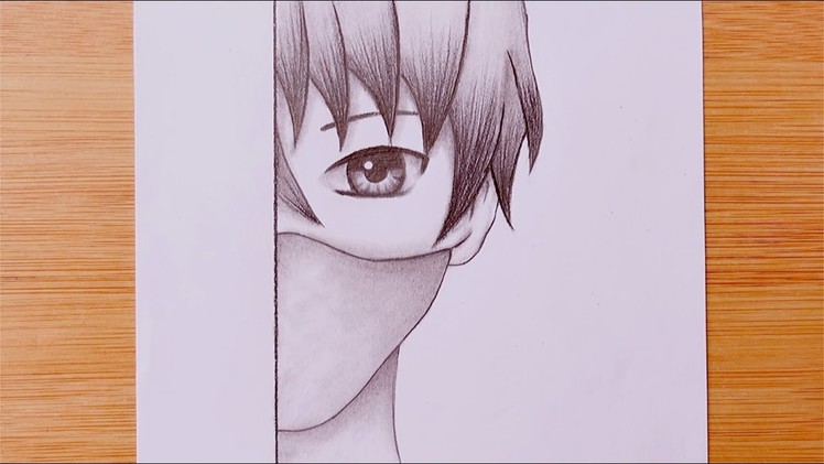 Easy Anime Drawing with pencil sketch. How to draw anime boy wearing a mask #DrawingTutorial
