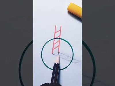Easy ladder drawing on blank paper |Optical illusion |3D art |Power of pencil