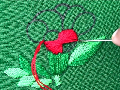 Hand Embroidery Amazing Color Layering Needle Work Flower Design With Easy Following Tutorial