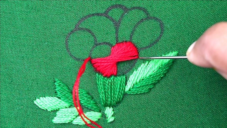 Hand Embroidery Amazing Color Layering Needle Work Flower Design With Easy Following Tutorial