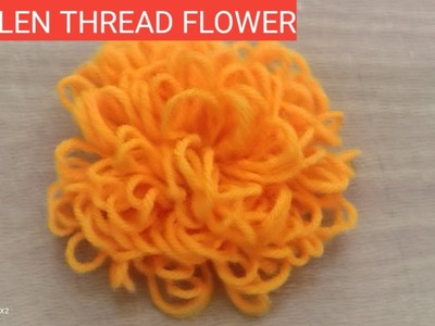 Hand Embroidery Amazing trick. Easy woolen flower with scale. yarn flower making step by step||MAC