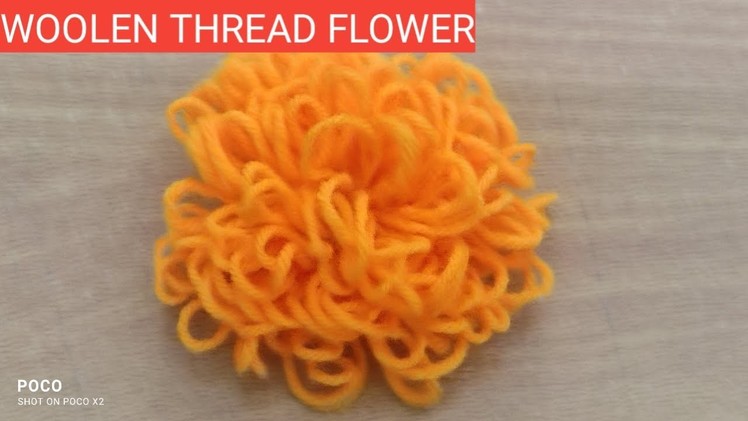 Hand Embroidery Amazing trick. Easy woolen flower with scale. yarn flower making step by step||MAC