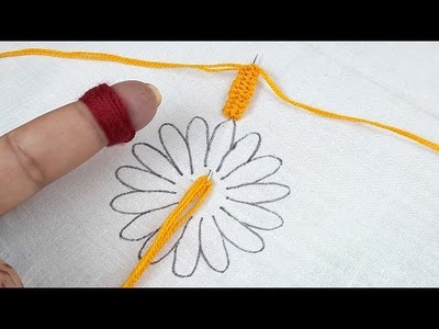 Hand embroidery another new  variation flower design with easy tutorial