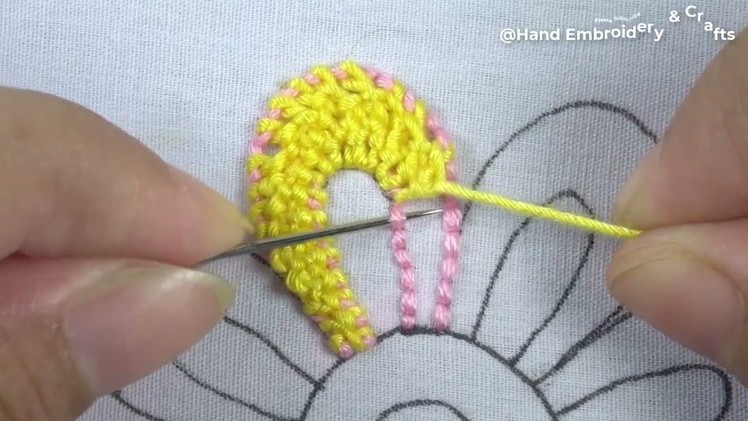Hand embroidery new Romanian Stitch elegant floral design with easy tutorial