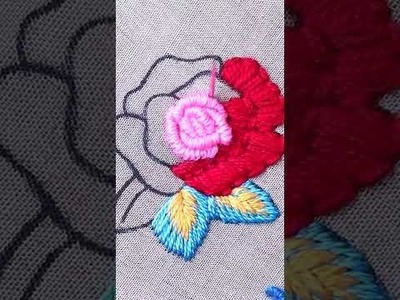 Hand embroidery rose ???? Rose flower embroidery design ???? Bordado fantasía : Rosa (fácil)