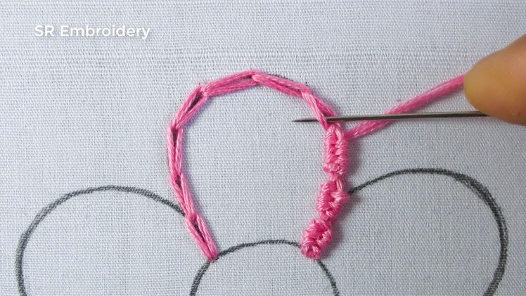 Hand Embroidery Super Unique Chain Stitch With Macrame Stitch Flower Design Needle Work Tutorial