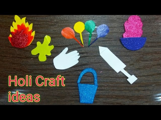 Holi Craft ideas.Pencil Topper.Holi Pencil Topper.DIY Holi Craft ideas.Easy Holi Craft ideas.Holi
