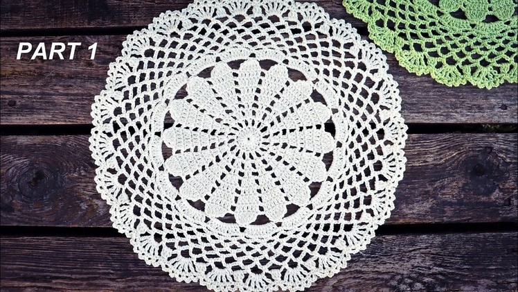 How To Crochet Easy Lace Doily Part 1 Round 1 - 9