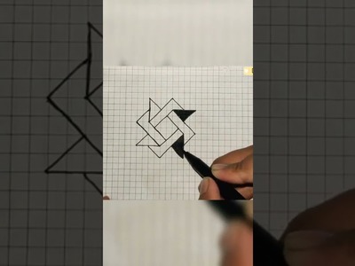 How to draw 3D art on Graph paper #shorts #illusion #ytshorts #millions
