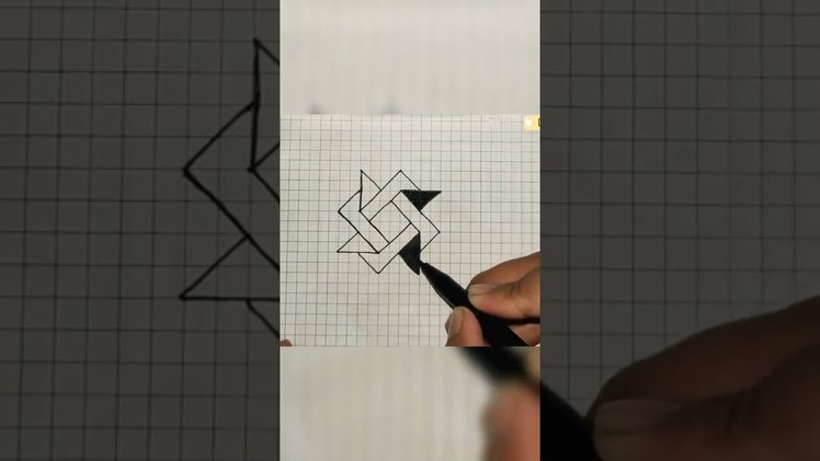 How to draw 3D art on Graph paper #shorts #illusion #ytshorts #millions