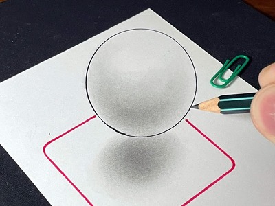 How to Draw 3D Floating Sphere - Trick Art - Very Easy Drawing