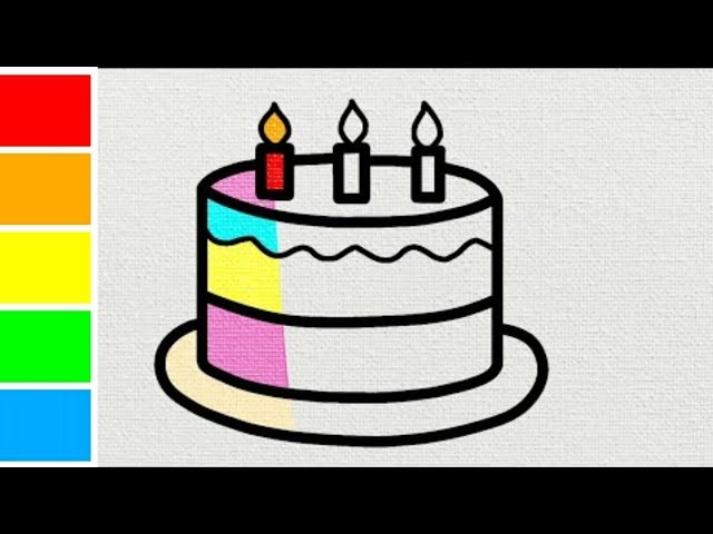 HOW TO DRAW A BIRTHDAY CAKE EASY STEP BY STEP