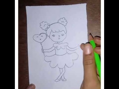 How To Draw A Cute Girl Easy Drawing Art with taiba # Shorts