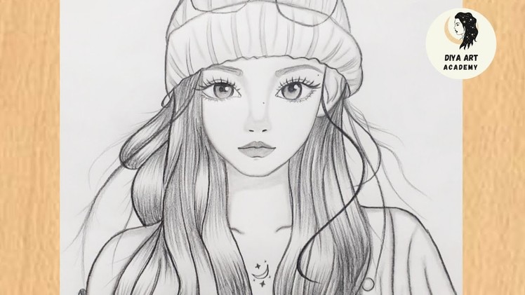 How to draw a girl wearing hat - 3 Easy Step by Step Tutorial. Draw A ...