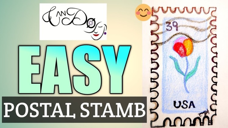 How To Draw A Postage Stamp Step By Step For Beginners | Easy Postage Stamp Drawing Tutorial | Art