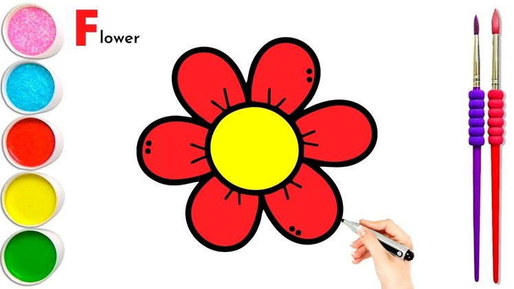 How to Draw Flower???? for Kids | Flowers Easy Drawing Step by Step | Art for Kids | Como desenhar flor