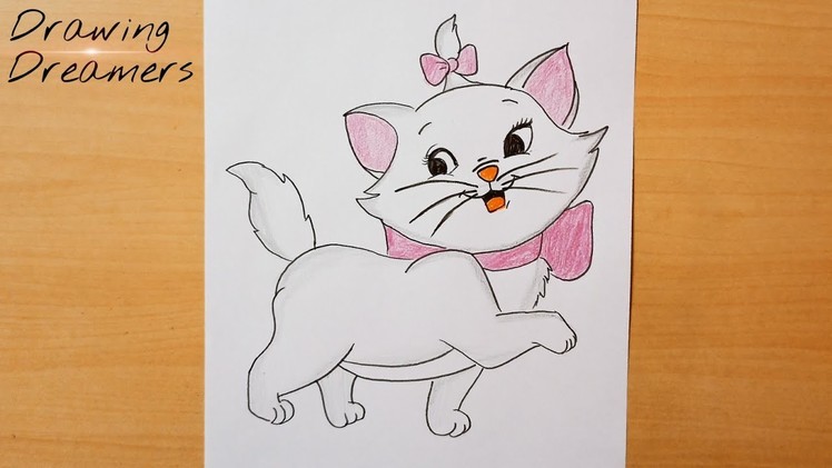 How to Draw Marie Cat || Marie from The Aristocats || Easy Drawing