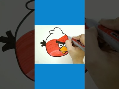 How To Draw Red Angry Bird | Creative Drawing | Funky Characters #CreativArt #Shorts  #AmniloArt