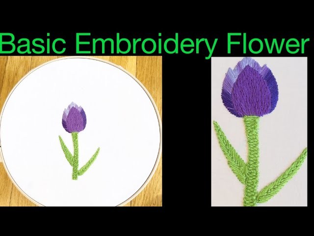 How To Hand Embroidery Flower For Beginners. Basic Hand Embroidery Stiches For Flower Designs (# 11)