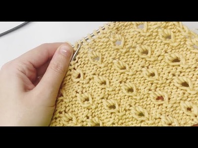 ????How to knit Tear drops stitch simple tutorial for blanket