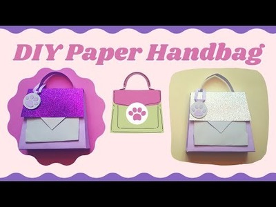 HOW TO MAKE A PAPER HANDBAG *with a kawaii accessory*. Easy Paper Craft Ideas. Free Pattern