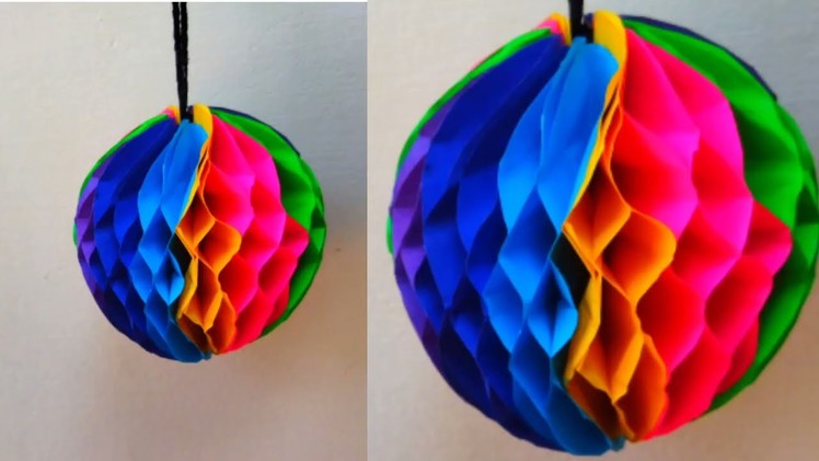 How to make a paper Honeycomb ball for christmas & diwali | DIY.