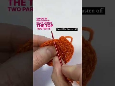 Invisible fasten off crochet tutorial #shorts