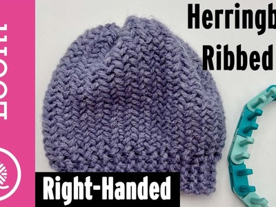 Loom Knit Vertical Herringbone Ribbed Hat (5 sizes)