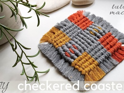 Macrame pattern tutorial, DIY macrame square checkered design, how to incorporate colors, #71