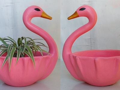 Make The Unique Swan.Duck Shaped Pot for Home Decorations. Cement craft ideas