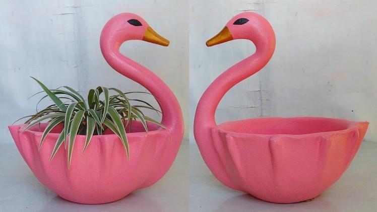 Make The Unique Swan.Duck Shaped Pot for Home Decorations. Cement craft ideas
