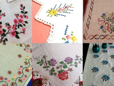 Marvelous Cross Stitches Hand Embroidery Designs For Tablecloth Cushion Cover TV Cover