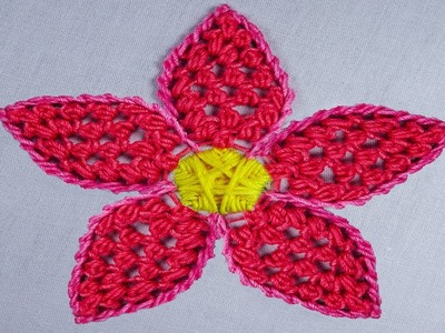 New hand embroidery Macrame Net Stitch Variation beautiful flower design for beginners