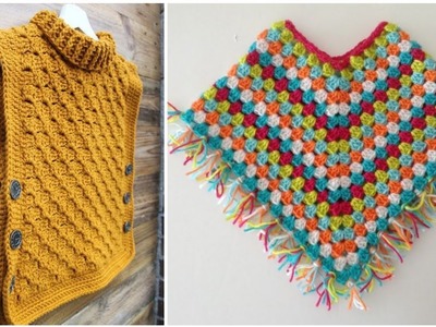 New Stylish versions of crochet baby poncho.Different style crochet baby poncho