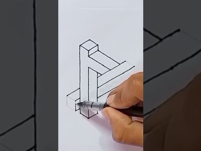 Optical illusions drawings | penrose | how to draw 3d illusions | drawing optical illusions #shorts