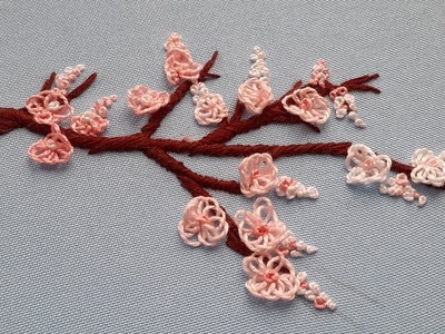 Sakura  Hand Embroidery Dimensional stitch Embroidery for beginners