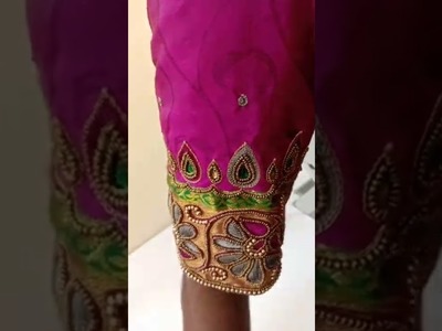 Sleeves hand embroidery design