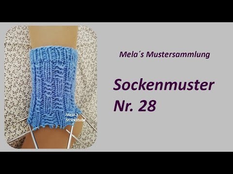 Sockenmuster Nr. 28 - Strickmuster in Runden stricken.  Socks knitting pattern