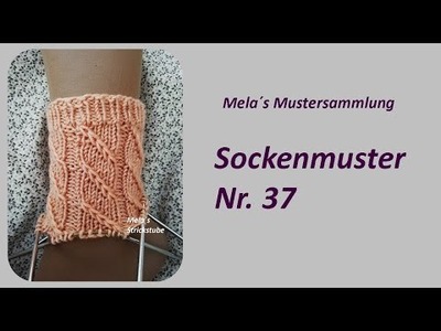 Sockenmuster Nr. 37 - Strickmuster in Runden stricken.  Socks knitting pattern