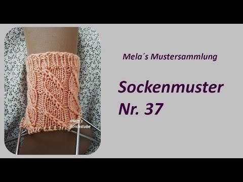 Sockenmuster Nr. 37 - Strickmuster in Runden stricken.  Socks knitting pattern