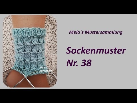 Sockenmuster Nr. 38 - Strickmuster in Runden stricken.  Socks knitting pattern
