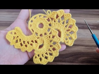 Super easy beautiful flower crochet motif knitting online tutorial for beginners tığ işi örgü